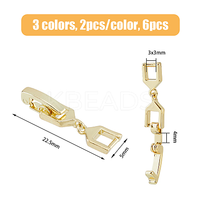 6Pcs 3 Colors Barss Fold Over Clasps FIND-FH0008-50-1