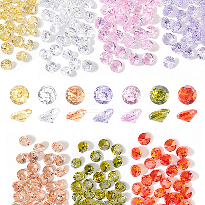 420Pcs 7 Colors Cubic Zirconia Cabochons ZIRC-PH0001-53-1