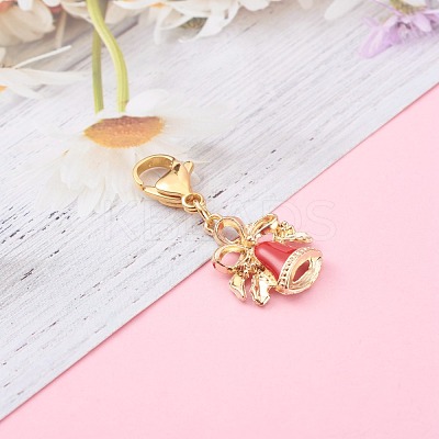 Christmas Theme Alloy Enamel Pendants HJEW-JM00427-02-1