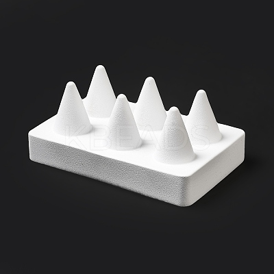 Rectangle Resin Ring Display Stands with 6 Cones Holder LS-ODIS-A012-02-1