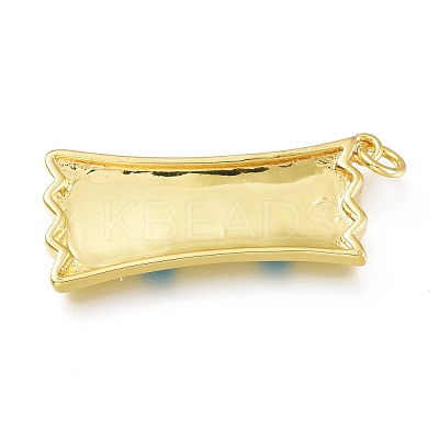 Real 18K Gold Plated Brass Enamel Pendants KK-A150-06G-RS-1