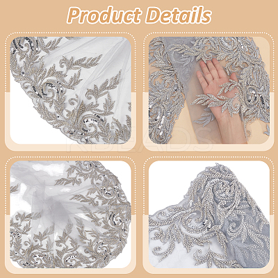 2 Yards Polyester Embroidery Flower Lace Trim DIY-WH0661-27A-1