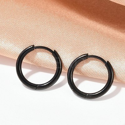 202 Stainless Steel Huggie Hoop Earrings EJEW-F111A-15mm-EB-1