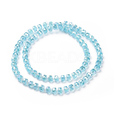 Electroplate Transparent Glass Beads Strands EGLA-H101-03E-1