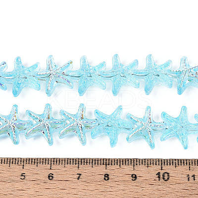 Baking Paint Electroplate Transparent Glass Beads Strands EGLA-N017-07-A02-1