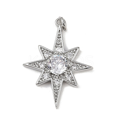 Brass Micro Pave Cubic Zirconia Pendants KK-R230-05P-1