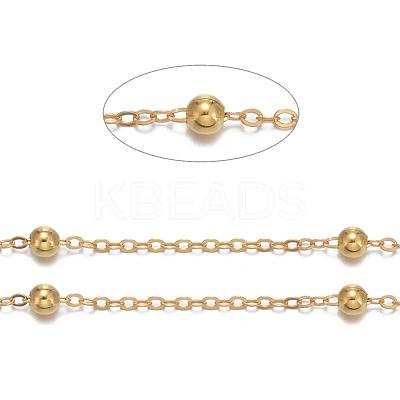 Brass Flat Oval Cable Chains X-CHC018Y-G-1
