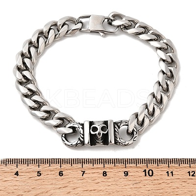 304 Stainless Steel Cuban Link Chains Bracelets BJEW-A092-02P-1