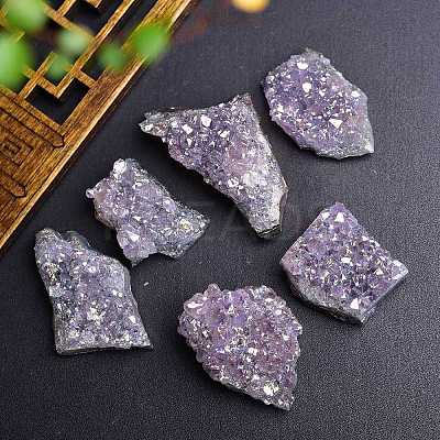 Electroplate Natural Drusy Amethyst Display Decorations PW-WG62588-01-1