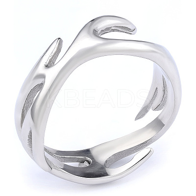Fire Shaped 304 Stainless Steel Finger Rings FS-WG492AF-04-1