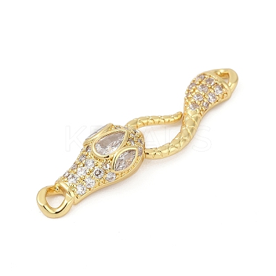 Brass Micro Pave Clear Cubic Zirconia S-Hook Clasps KK-G526-13G-1