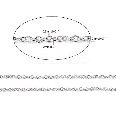 Tarnish Resistant 304 Stainless Steel Cable Chains CHS-R003-0.5mm-1