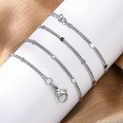 Brass Curb Chains Necklaces for Women NJEW-D302-09P-1