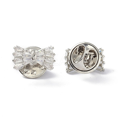 Sparkling Bowknot Brooch Pin JEWB-K006-04P-1