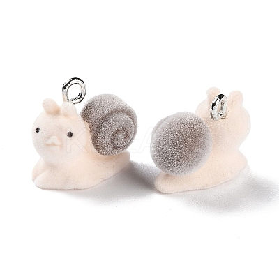 Animal Shape Flocky Resin Pendants RESI-Q229-01I-1