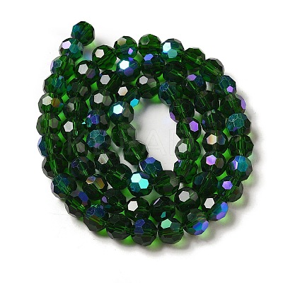 Electroplate Transparent Glass Beads Strands EGLA-A035-T8mm-L10-1