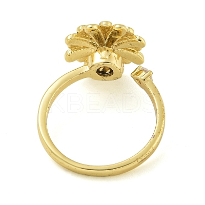 Daisy Enamel Rotatable Cuff Rings for Women RJEW-M016-05G-1