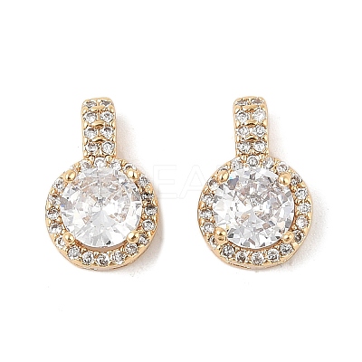Brass Micro Pave Cubic Zirconia Pendants KK-R219-25G-1