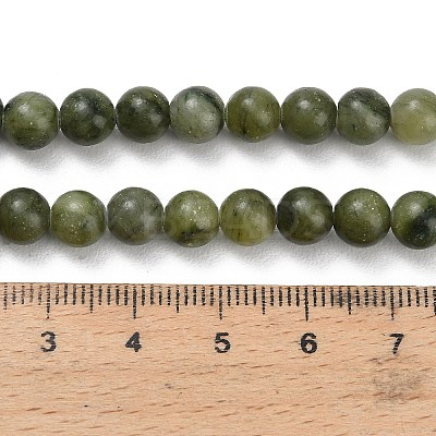 Natural Chinese Jade/Southern Jade Beads Strands G-P626-6mm-01-1