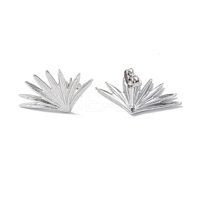 Non-Tarnish 304 Stainless Steel Grass Stud Earrings for Women EJEW-F300-04P-1