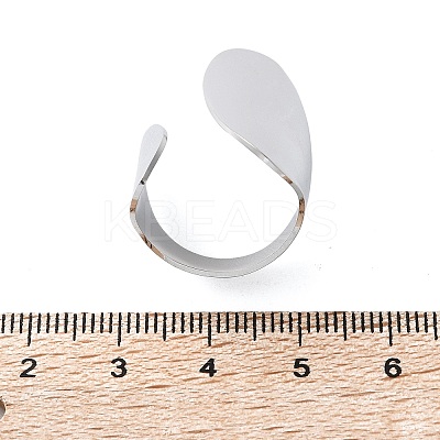 Non-Tarnish 304 Stainless Steel Open Cuff Ring RJEW-Q775-01P-1