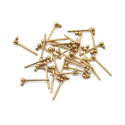 304 Stainless Steel Ball Post Stud Earring Findings LS-STAS-Z035-01G01-F-1