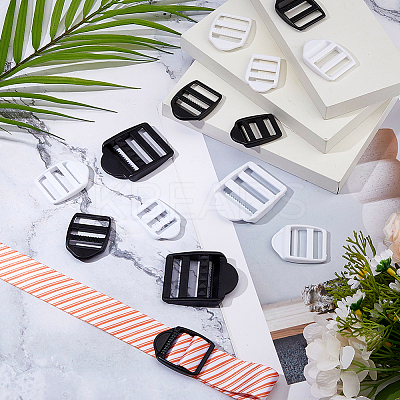 100Pcs 6 Styles POM Plastic Ladder Lock Slider Buckles FIND-FH0016-64-1