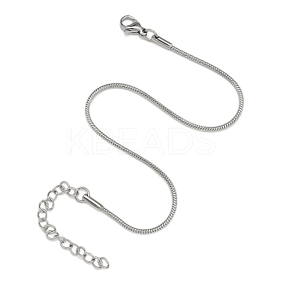 Tarnish Resistant 304 Stainless Steel Snake Chain Bracelets STAS-M175-10P-A-1