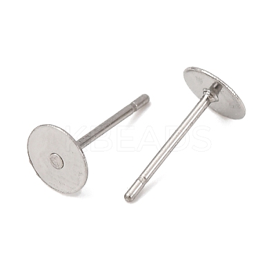 Tarnish Resistant 316 Surgical Stainless Steel Flat Round Blank Peg Stud Earring Settings LS-X-STAS-R073-06-1