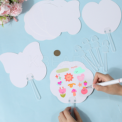 16Pcs 4 Styles Paper Hand Held Fan DIY-GF0010-32-1