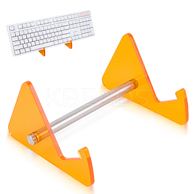 1-Tier Acrylic Keyboard Display Stands with Platinum Plated Iron Supports ODIS-WH20015-06C-03-1