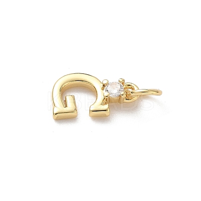 Brass Pave Clear Cubic Zirconia Charms KK-A273-01G-G-1