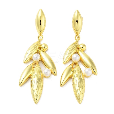 Rack Plating Brass Stud Earrings EJEW-A038-07G-1