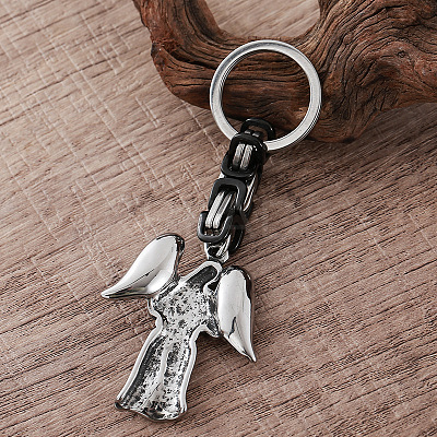 Vintage 304 Stainless Steel Angel Maria Keychains MY5098-1