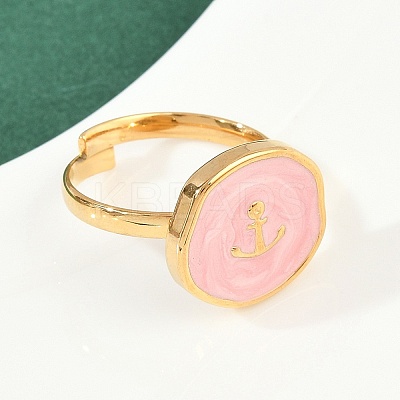 304 Stainless Steel Enamel Open Cuff Rings for Women RJEW-K301-06C-1