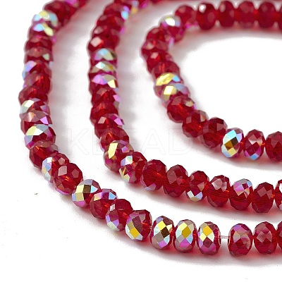 Transparent Electroplate Glass Beads Strands EGLA-F156-AB01-1