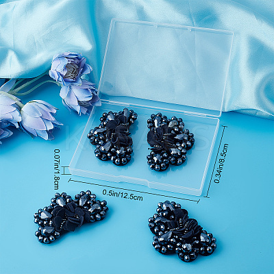 4Pcs Glass Rhinestone Sew on Ornament Accessories FIND-CP0001-09-1