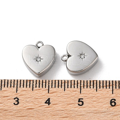 304 Stainless Steel with Rhinestone Pendants STAS-L022-394P-1