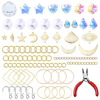 DIY Glass Suncatchers Pendants Pendant Decoration Making Kit DIY-YW0008-99-1