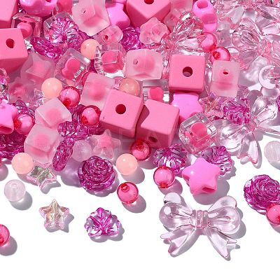 200Pcs Mixed Styles Acrylic Beads OACR-CJ0001-83-1