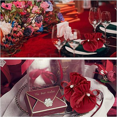 Velvet Jewelry Bags with Drawstring & Plastic Imitation Pearl TP-NB0001-20A-1