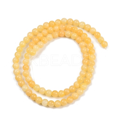 Natural Yellow Jade Bead Strands X-G-K121-01-4mm-1