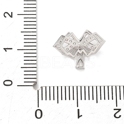 925 Sterling Silver Clear Cubic Zirconia Bowknot with Teardrop Multi-Strand Links STER-M094-01P-1