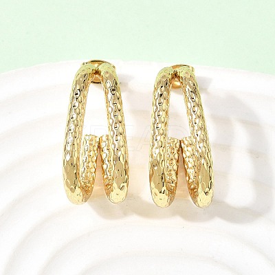 201 Stainless Steel Two-layer Stud Earrings EJEW-Z151-02G-1
