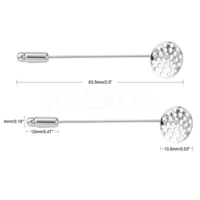 Platinum Brooch DIY Findings Pin Back X-KK307-NF-1