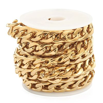 PVD Vacuum Plating 304 Stainless Steel Cuban Link Chains STAS-B020-07G-1