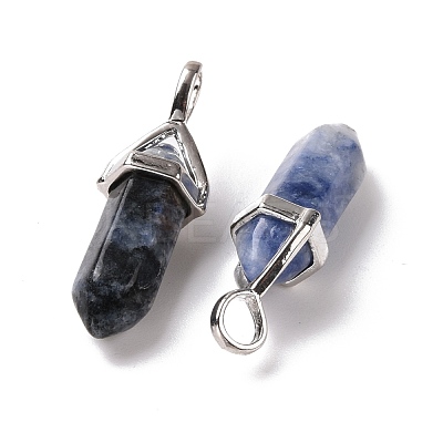 Natural Blue Spot Jasper Pointed Pendants G-K329-42P-1