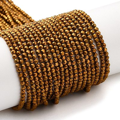 Electroplate Glass Beads Strands GLAA-H021-01A-FP04-1