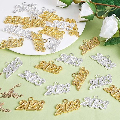 50 Pieces 2023 Year Charms Pendants Tassel Graduation Charm Pendant Mixed Color for Jewelry Necklace Bracelet Earring Making Crafts JX271A-1
