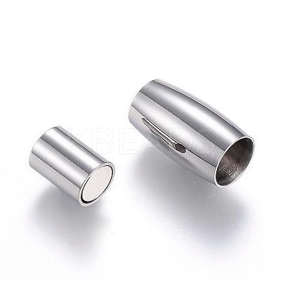 Tarnish Resistant 304 Stainless Steel Magnetic Clasps with Glue-in Ends STAS-D159-23-1